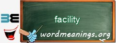 WordMeaning blackboard for facility